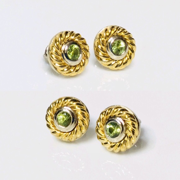 David Yurman Solid 18k Gold Classic Cable Earrings - Picture 2 of 7
